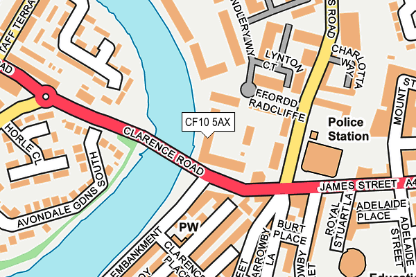 CF10 5AX map - OS OpenMap – Local (Ordnance Survey)