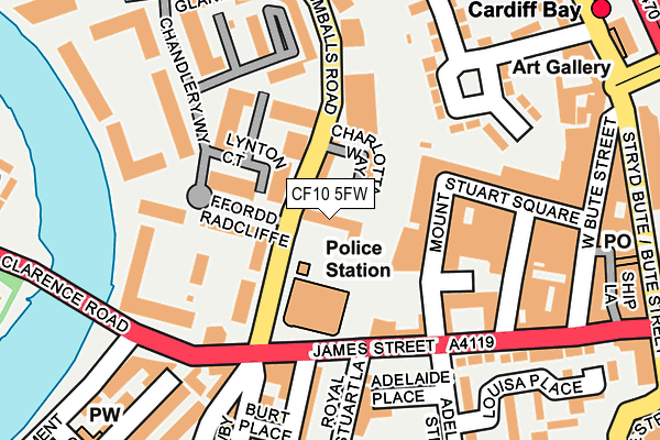 CF10 5FW map - OS OpenMap – Local (Ordnance Survey)