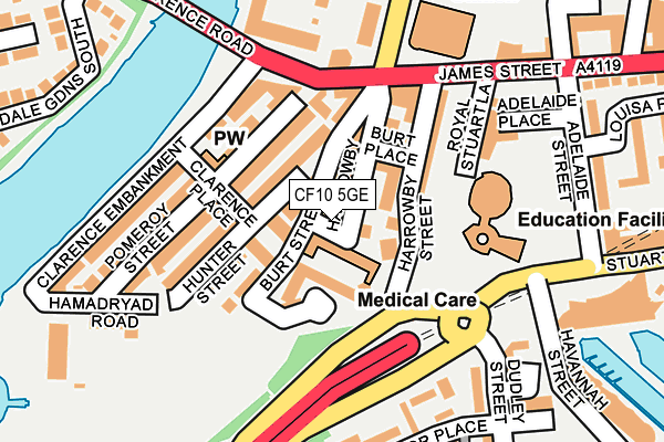 CF10 5GE map - OS OpenMap – Local (Ordnance Survey)