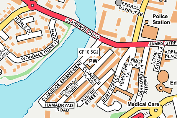 CF10 5GJ map - OS OpenMap – Local (Ordnance Survey)