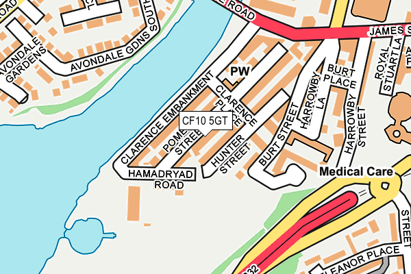 CF10 5GT map - OS OpenMap – Local (Ordnance Survey)