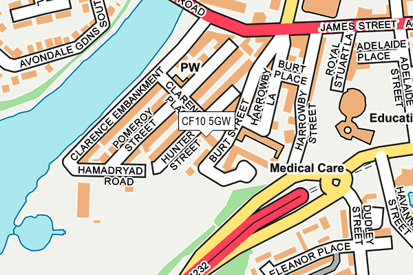 CF10 5GW map - OS OpenMap – Local (Ordnance Survey)