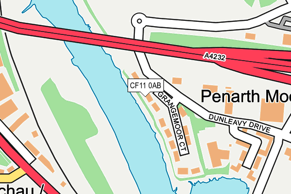 CF11 0AB map - OS OpenMap – Local (Ordnance Survey)