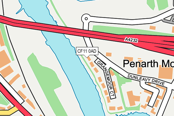 CF11 0AD map - OS OpenMap – Local (Ordnance Survey)