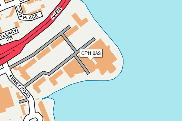 CF11 0AS map - OS OpenMap – Local (Ordnance Survey)