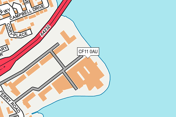 CF11 0AU map - OS OpenMap – Local (Ordnance Survey)