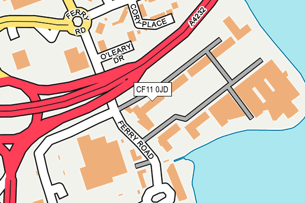 CF11 0JD map - OS OpenMap – Local (Ordnance Survey)