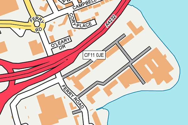 CF11 0JE map - OS OpenMap – Local (Ordnance Survey)