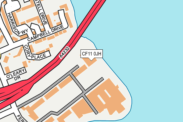 CF11 0JH map - OS OpenMap – Local (Ordnance Survey)