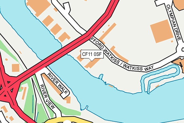CF11 0SF map - OS OpenMap – Local (Ordnance Survey)