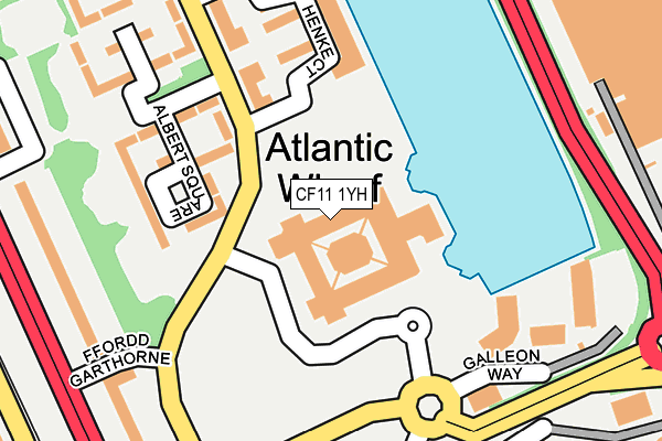 CF11 1YH map - OS OpenMap – Local (Ordnance Survey)