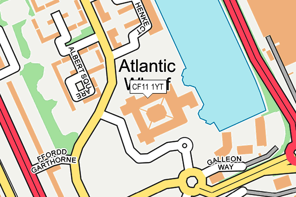 CF11 1YT map - OS OpenMap – Local (Ordnance Survey)