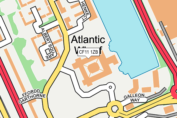 CF11 1ZB map - OS OpenMap – Local (Ordnance Survey)