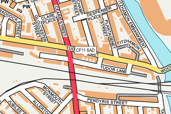 CF11 6AD map - OS OpenMap – Local (Ordnance Survey)