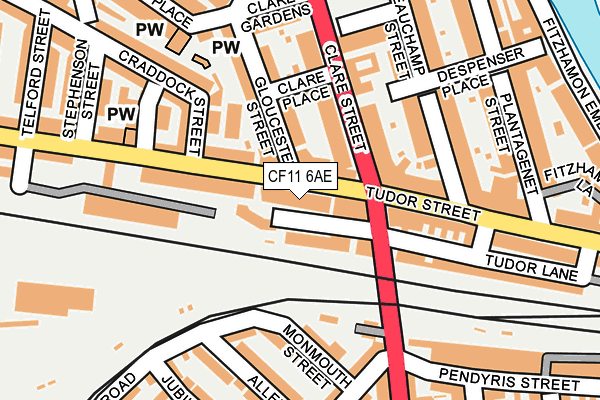 CF11 6AE map - OS OpenMap – Local (Ordnance Survey)