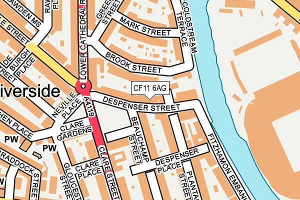 CF11 6AG map - OS OpenMap – Local (Ordnance Survey)