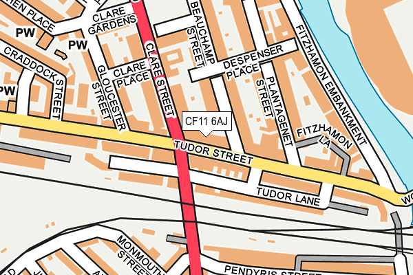 CF11 6AJ map - OS OpenMap – Local (Ordnance Survey)