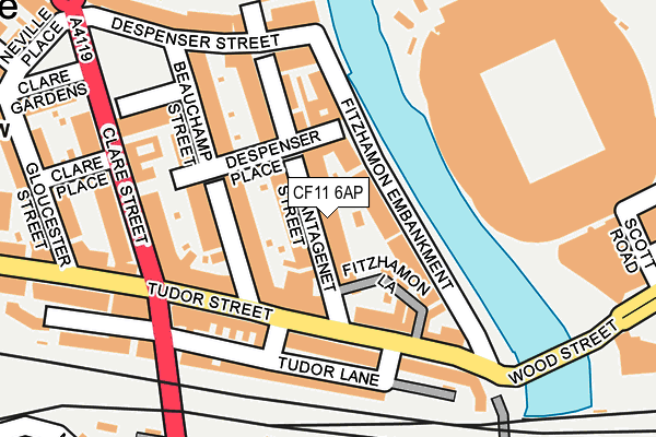 CF11 6AP map - OS OpenMap – Local (Ordnance Survey)