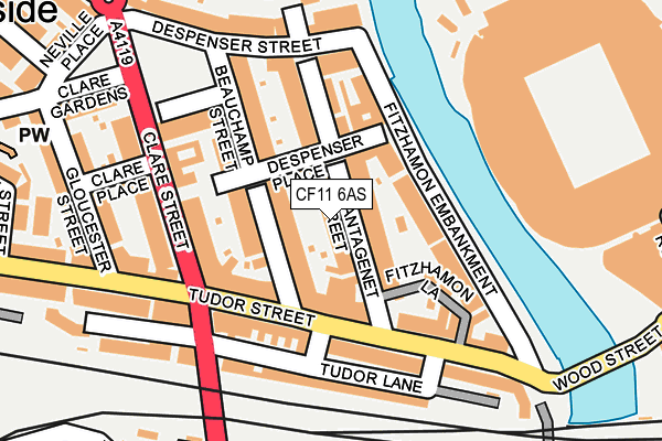 CF11 6AS map - OS OpenMap – Local (Ordnance Survey)