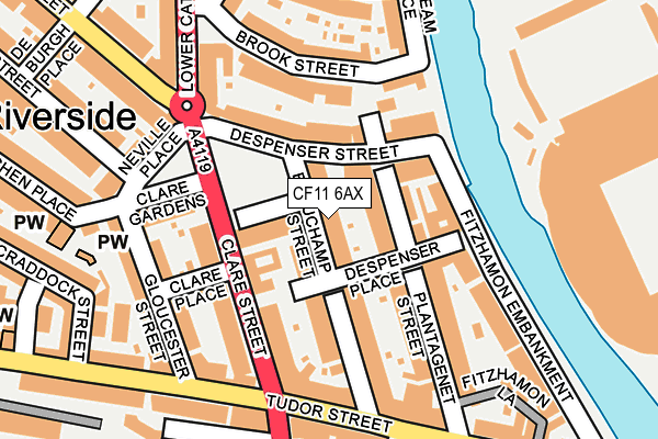 CF11 6AX map - OS OpenMap – Local (Ordnance Survey)