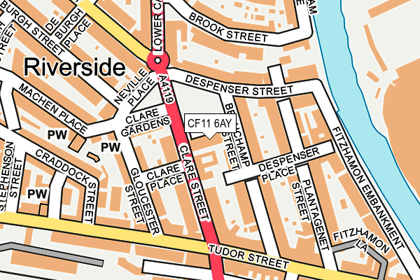 CF11 6AY map - OS OpenMap – Local (Ordnance Survey)