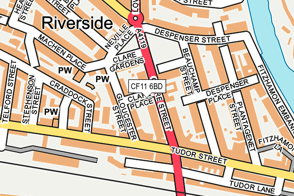 CF11 6BD map - OS OpenMap – Local (Ordnance Survey)