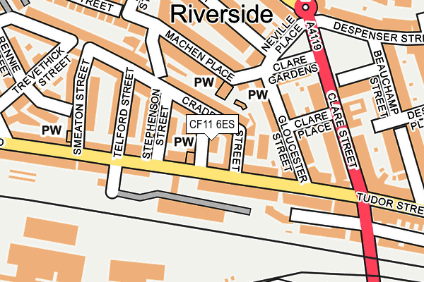 CF11 6ES map - OS OpenMap – Local (Ordnance Survey)