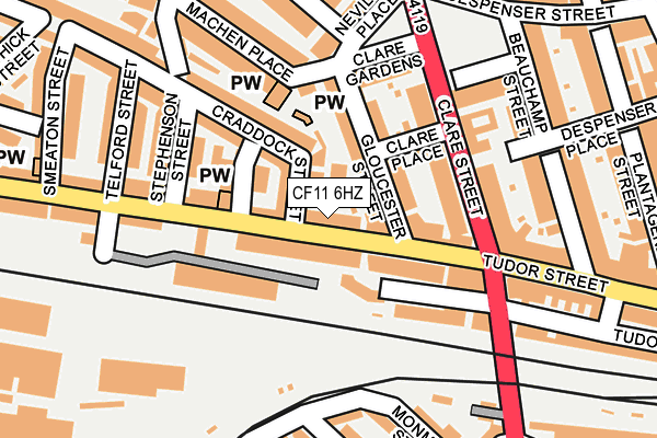 CF11 6HZ map - OS OpenMap – Local (Ordnance Survey)