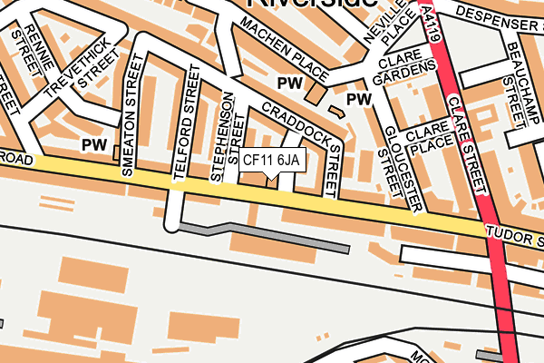 CF11 6JA map - OS OpenMap – Local (Ordnance Survey)