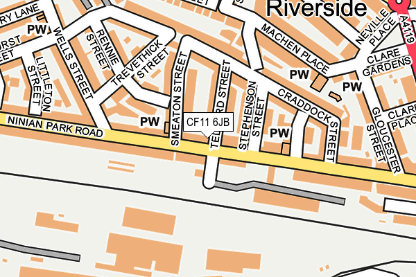 CF11 6JB map - OS OpenMap – Local (Ordnance Survey)