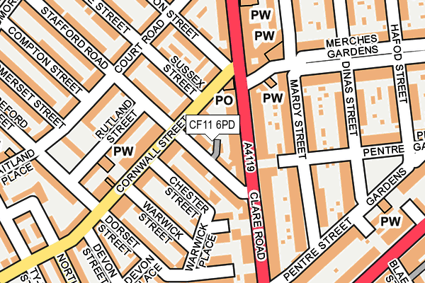 CF11 6PD map - OS OpenMap – Local (Ordnance Survey)