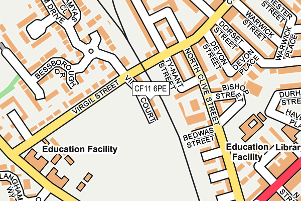 CF11 6PE map - OS OpenMap – Local (Ordnance Survey)