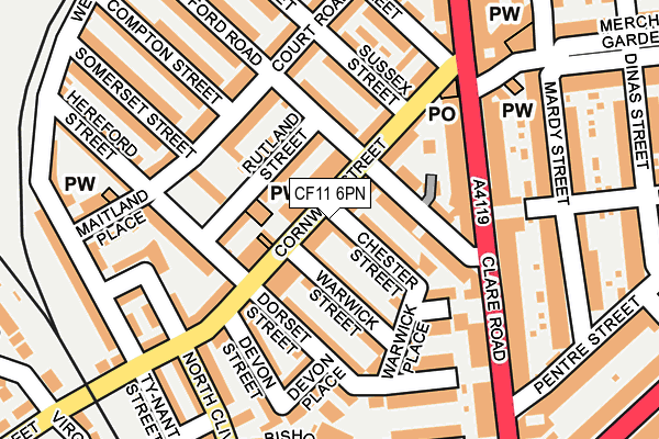 CF11 6PN map - OS OpenMap – Local (Ordnance Survey)