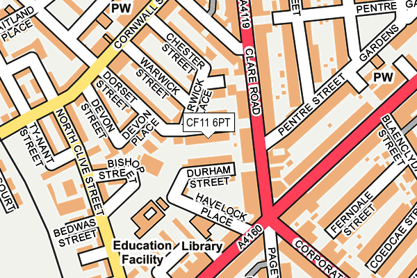 CF11 6PT map - OS OpenMap – Local (Ordnance Survey)