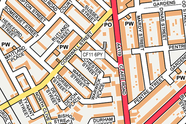 CF11 6PY map - OS OpenMap – Local (Ordnance Survey)
