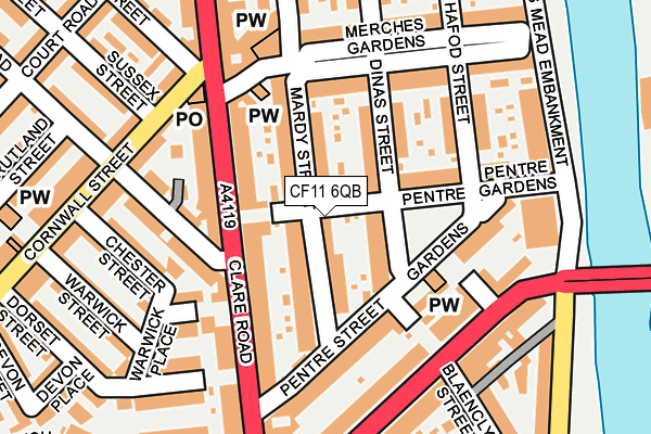 CF11 6QB map - OS OpenMap – Local (Ordnance Survey)