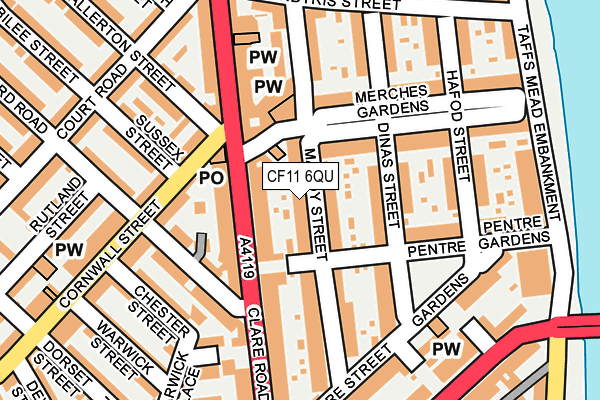 CF11 6QU map - OS OpenMap – Local (Ordnance Survey)