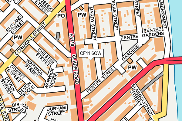 CF11 6QW map - OS OpenMap – Local (Ordnance Survey)