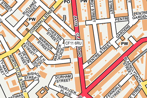 CF11 6RU map - OS OpenMap – Local (Ordnance Survey)