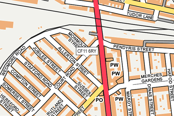 CF11 6RY map - OS OpenMap – Local (Ordnance Survey)