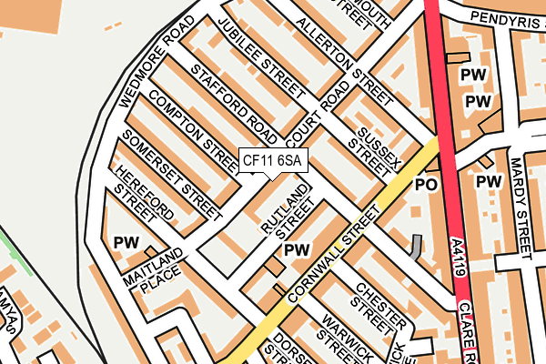 CF11 6SA map - OS OpenMap – Local (Ordnance Survey)