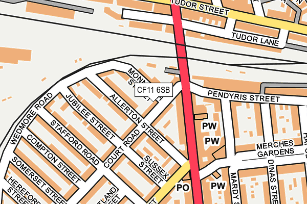 CF11 6SB map - OS OpenMap – Local (Ordnance Survey)