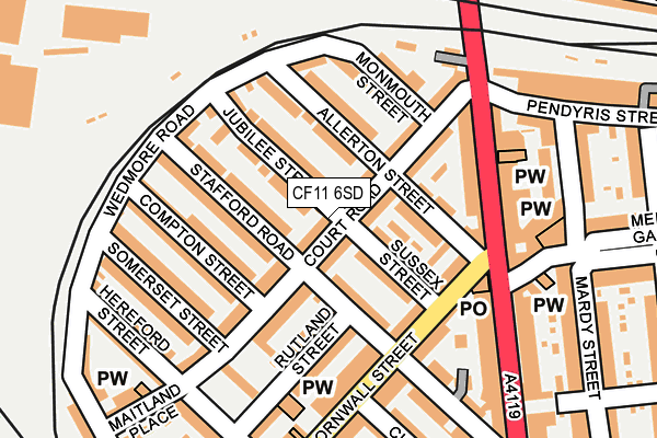 CF11 6SD map - OS OpenMap – Local (Ordnance Survey)