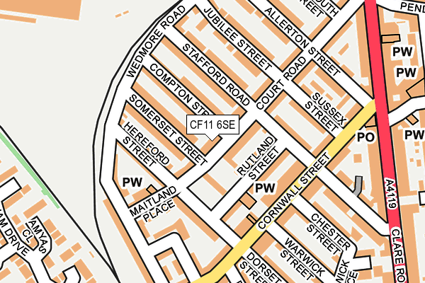 CF11 6SE map - OS OpenMap – Local (Ordnance Survey)