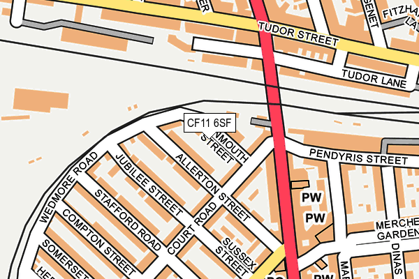 CF11 6SF map - OS OpenMap – Local (Ordnance Survey)