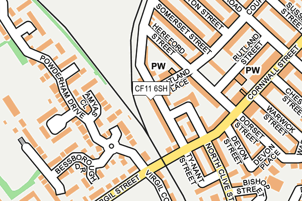 CF11 6SH map - OS OpenMap – Local (Ordnance Survey)