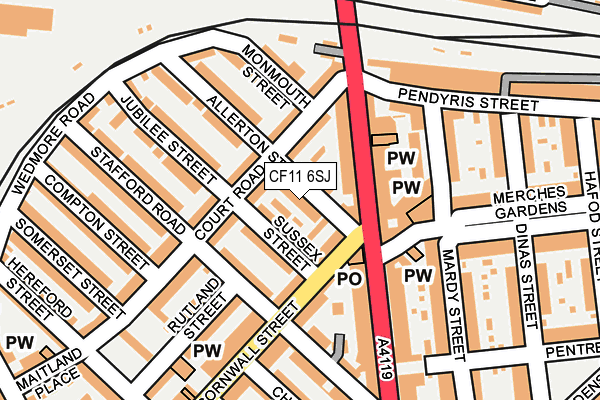 CF11 6SJ map - OS OpenMap – Local (Ordnance Survey)