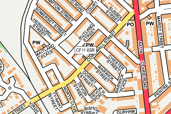 CF11 6SR map - OS OpenMap – Local (Ordnance Survey)