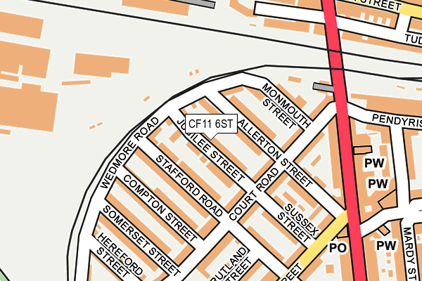 CF11 6ST map - OS OpenMap – Local (Ordnance Survey)