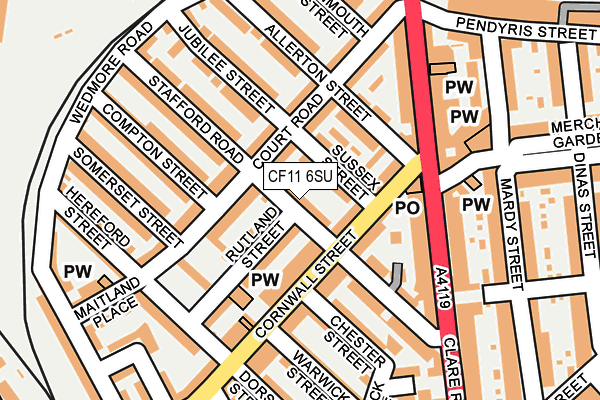 CF11 6SU map - OS OpenMap – Local (Ordnance Survey)